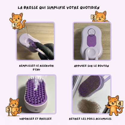 Brosse à Vapeur 2-en-1 – Nettoyage + Massage
